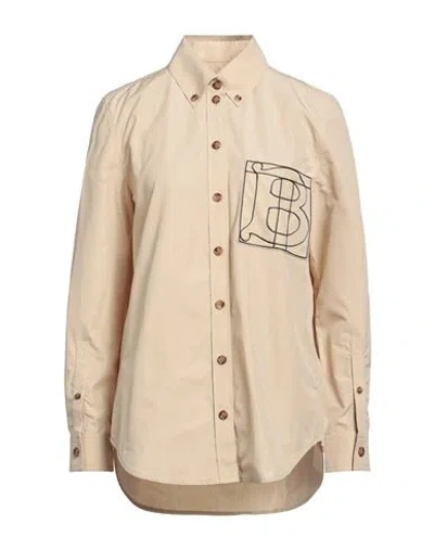 Burberry Woman Shirt Sand Size 12 Cotton In Beige