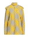 Burberry Women Shirt With Check Pattern In Yellow