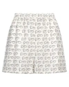 Burberry B Closure Print Silk Shorts In White