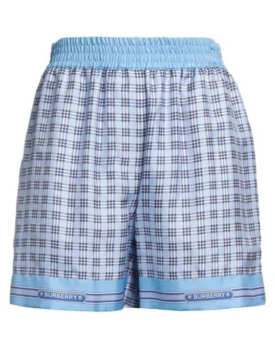 Burberry Woman Shorts & Bermuda Shorts Light Blue Size 4 Silk