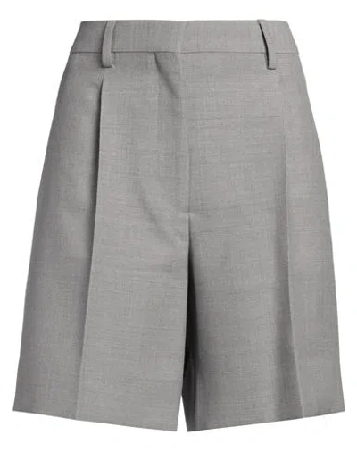 Burberry Woman Shorts & Bermuda Shorts Light Grey Size 8 Wool