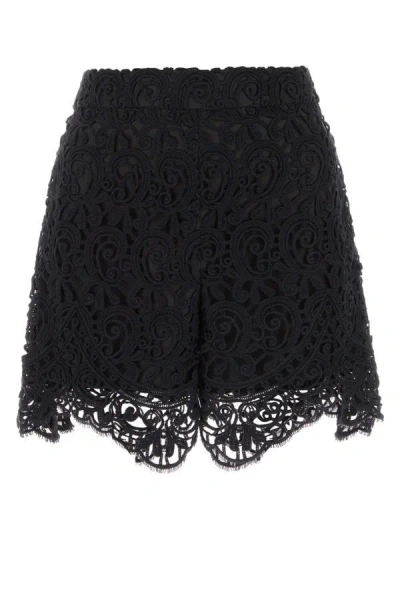 Burberry High-rise Lace Shorts In Black