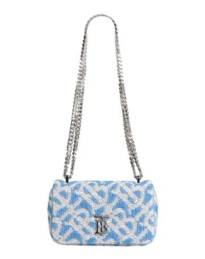Burberry Woman Shoulder Bag Azure Size - Polyester, Polyamide, Elastane, Calfskin In Blue