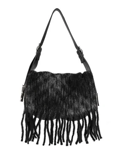 Burberry Black Medium Chess Blanket Shoulder Bag