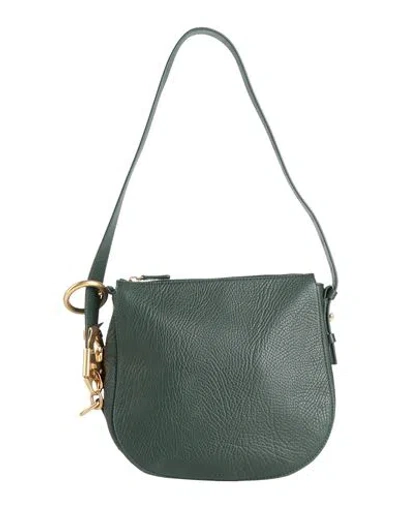 Burberry Woman Shoulder Bag Dark Green Size - Calfskin