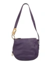 Burberry Woman Shoulder Bag Dark Purple Size - Leather
