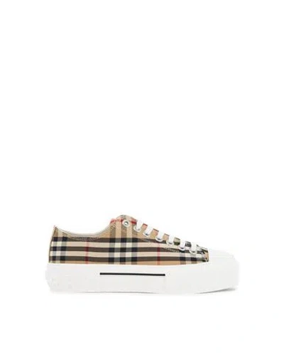 Burberry Check Platform Low Top Sneakers Archive Beige Ip Check In Brown