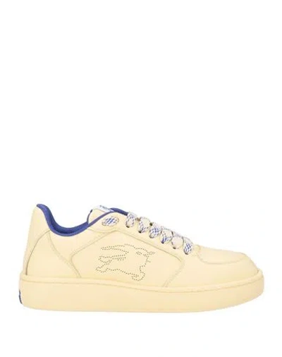 Burberry Woman Sneakers Cream Size 9 Leather In Neutral