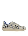 Burberry Woman Sneakers Light Grey Size 10 Textile Fibers In Gray