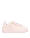 Burberry Embroidered Fabric Box Sneakers For Women In Pink