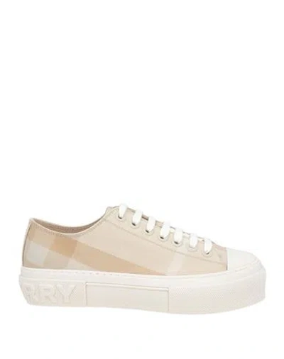 Burberry Woman Sneakers Sand Size 7 Textile Fibers In Nude