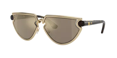 Burberry Clip Sunglasses In Light Brown Mirror Gold