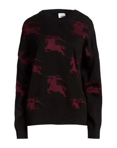 Burberry Woman Sweater Black Size M Cotton, Silk, Polyamide, Elastane In Multi