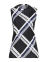 Burberry Black Silk Check Tank Top In Black