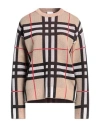Burberry Check Technical Cotton Sweater In Beige