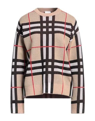 BURBERRY BURBERRY WOMAN SWEATER CAMEL SIZE M POLYAMIDE, COTTON, ELASTANE