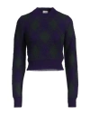 Burberry Woman Sweater Dark Purple Size Xs Wool In Purple