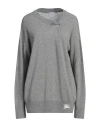 Burberry Cashmere Sweater With Unique Kilt Pin Detail In Grey