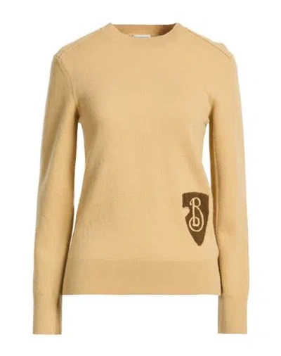 Burberry Woman Sweater Sand Size Xs Wool, Alpaca Wool In Yellow