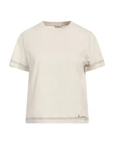 Burberry Woman T-shirt Beige Size M Cotton, Elastane