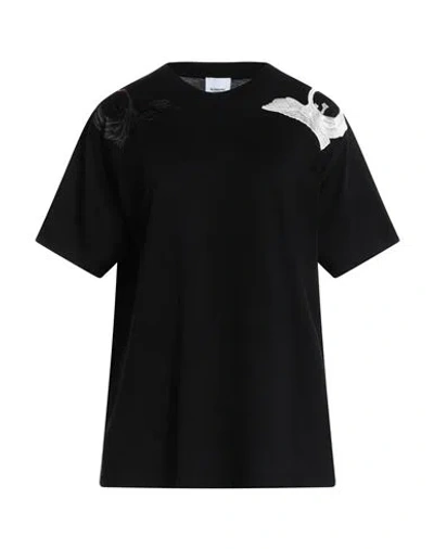 Burberry Woman T-shirt Black Size M Cotton