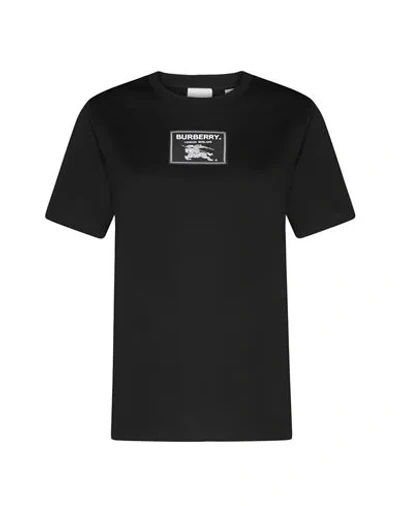 Burberry Woman T-shirt Black Size S Cotton