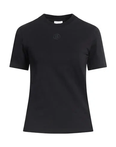 Burberry Woman T-shirt Black Size Xxs Cotton, Elastane