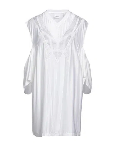 Burberry Woman T-shirt Cream Size 6 Viscose, Elastane, Polyamide In White