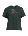 Burberry Woman T-shirt Dark Green Size L Cotton In Green
