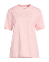 Burberry Ribbed Crew-neck Short Sleeve Cotton T-shirt In Pink