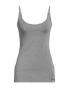 Burberry Woman Tank Top Grey Size L Viscose, Elastane In Grey