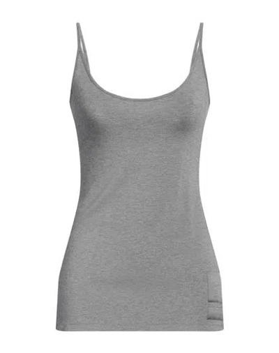 Burberry Woman Tank Top Grey Size L Viscose, Elastane