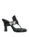 Burberry Prorsum Woman Thong Sandal Black Size 8 Leather In Black