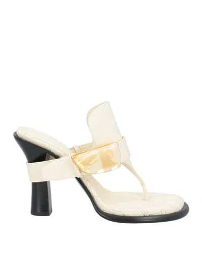 Burberry Women's Light Leather Bay Sandals In Wool