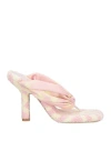 Burberry Tartan Fabric Thong Sandals 9cm In Pink