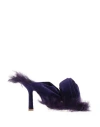 Burberry Step Rose Velvet Heeled Sandals In Purple