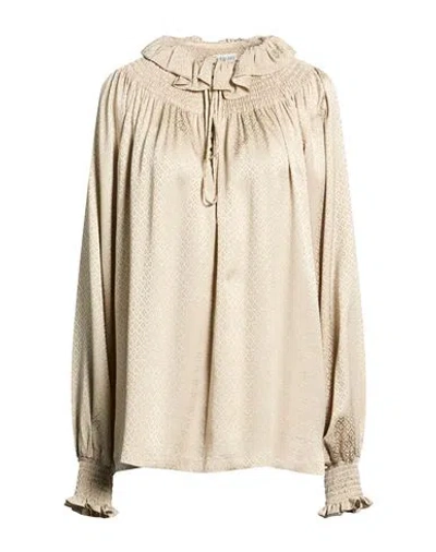 Burberry Woman Top Beige Size 6 Silk In White