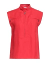Burberry Woman Top Red Size 8 Paper, Viscose In Red