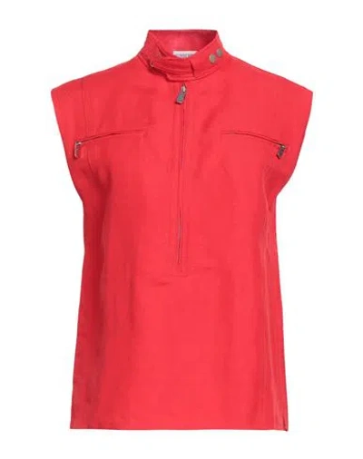 Burberry Woman Top Red Size 8 Paper, Viscose