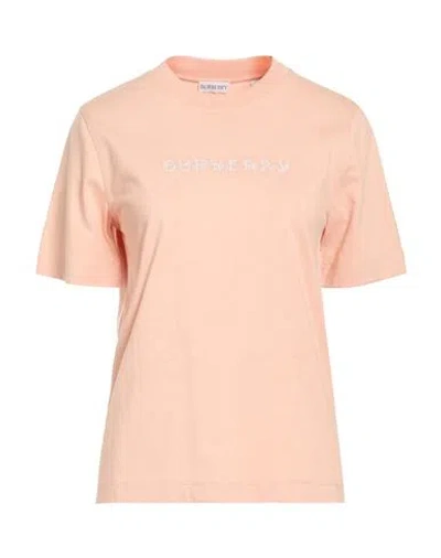 Burberry Woman T-shirt Blush Size S Cotton, Elastane In Pink
