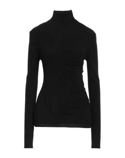 Burberry Woman Turtleneck Black Size L Cashmere, Polyester, Polyamide, Elastane