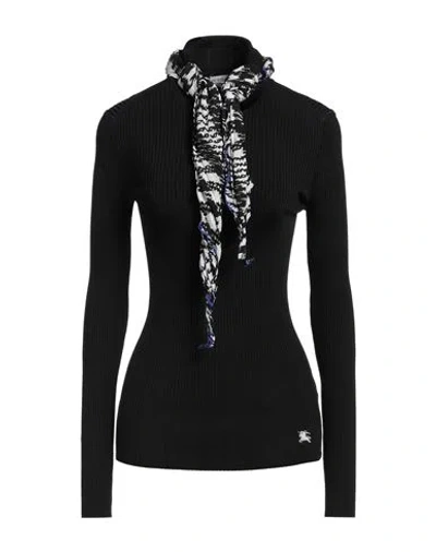 BURBERRY BURBERRY WOMAN TURTLENECK BLACK SIZE M VISCOSE, POLYAMIDE, ELASTANE