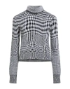 Burberry Woman Turtleneck Black Size L Wool, Polyester, Polyamide, Elastane In Multi