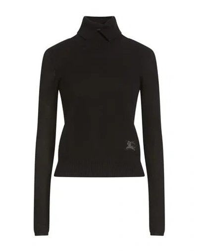 Burberry Woman Turtleneck Black Size M Wool, Polyester, Alpaca Wool, Polyamide, Elastane