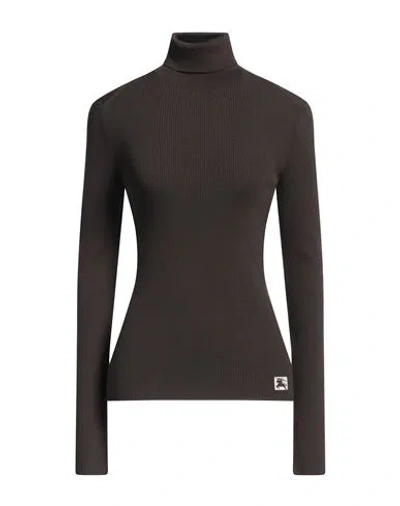 BURBERRY BURBERRY PRORSUM WOMAN TURTLENECK DARK BROWN SIZE M WOOL, POLYESTER, POLYAMIDE, ELASTANE