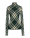 Burberry Woman Turtleneck Dark Green Size L Wool, Polyester, Polyamide, Elastane In Green