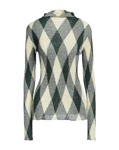 Burberry Woman Turtleneck Dark Green Size M Cotton, Silk