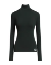 Burberry Woman Turtleneck Dark Green Size S Wool, Polyester, Polyamide, Elastane In Green