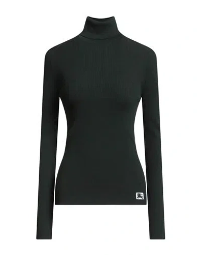 Burberry Woman Turtleneck Dark Green Size S Wool, Polyester, Polyamide, Elastane