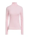 Burberry Turtleneck Ribbed Wool Blend Sweater In Pink